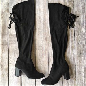 Size 8 // Black Over the Knee Boot Faux Suede High